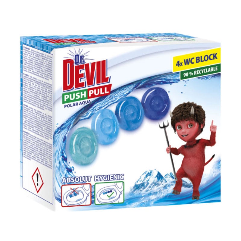 Туалетний блок для унітазу Dr. Devil Полярна вода, 4*20 г