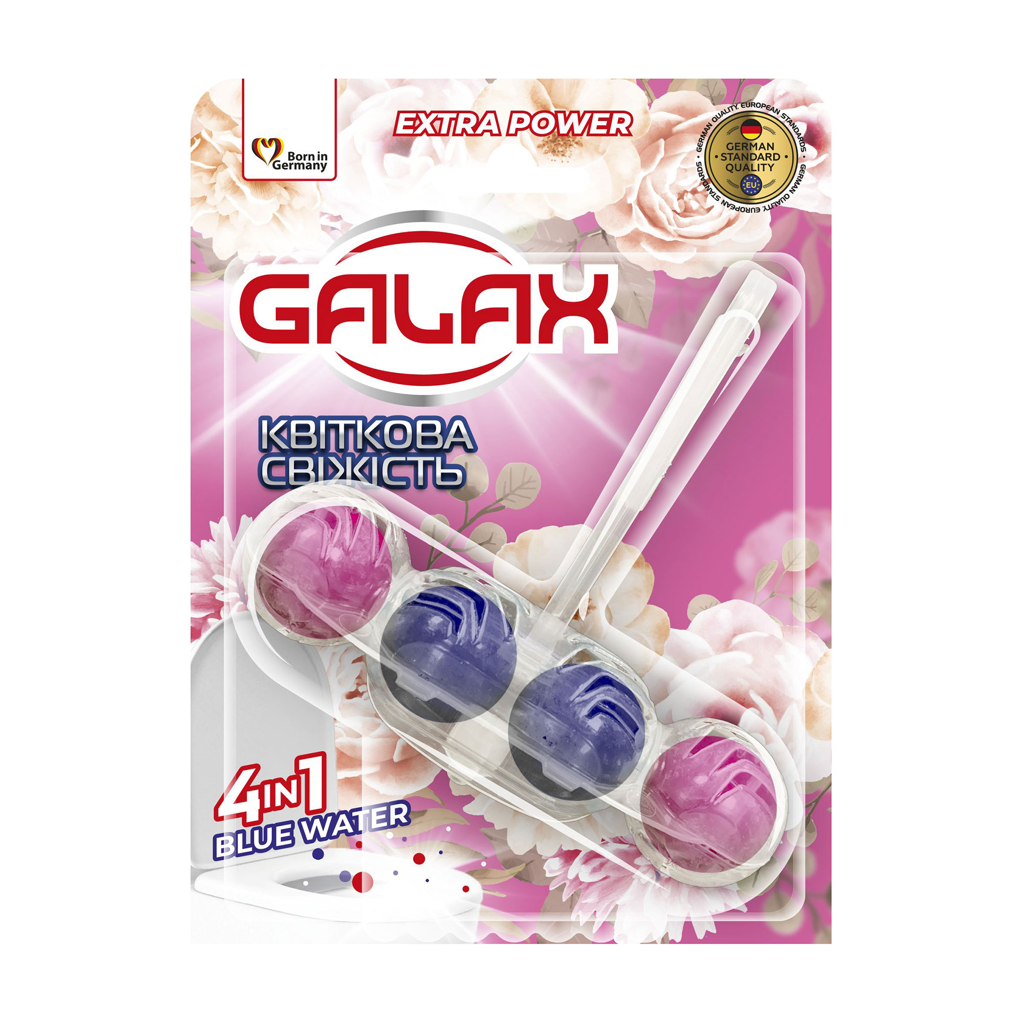 Туалетний блок для унітазу Galax Extra Power Квіткова свіжість, 55 г