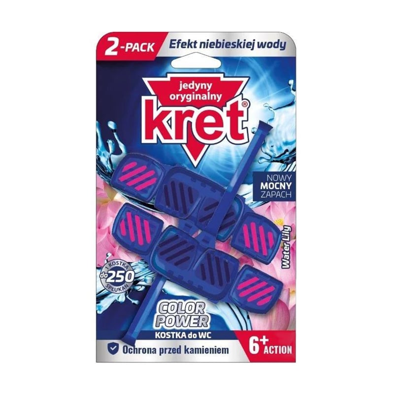 Туалетний блок для унітазу Kret Color Power, Water Lily, 2*40 г